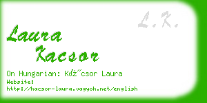 laura kacsor business card